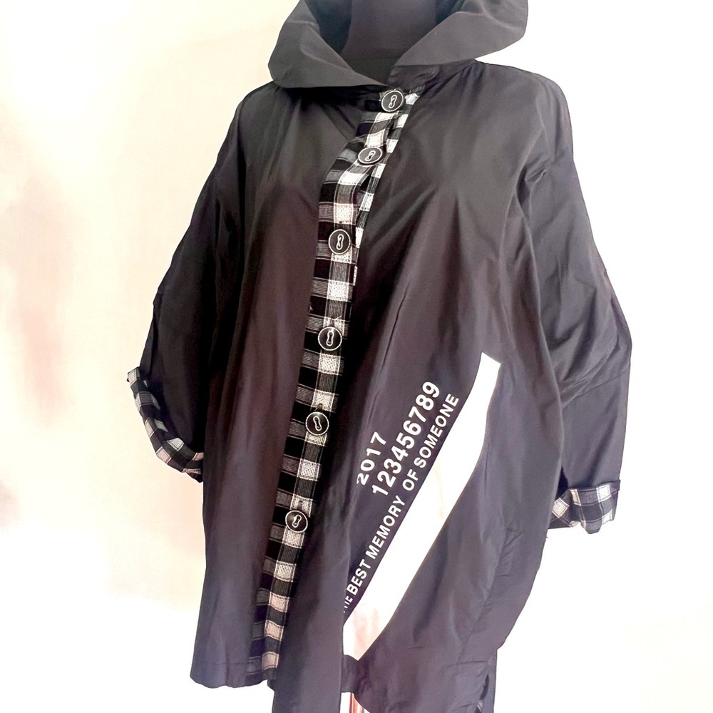 NWT Darkwin Black Lightweight Statement Jacket XXL | Made in Turkey